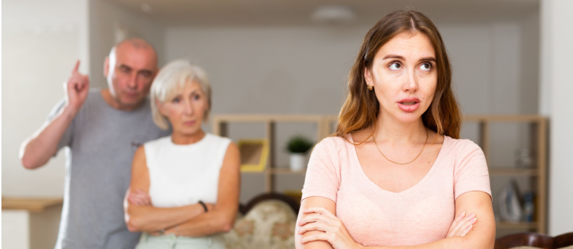 Daughter offended with parents