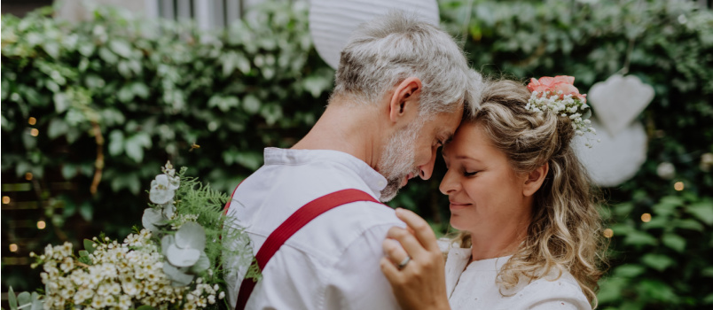 Mature couple having romantic moment