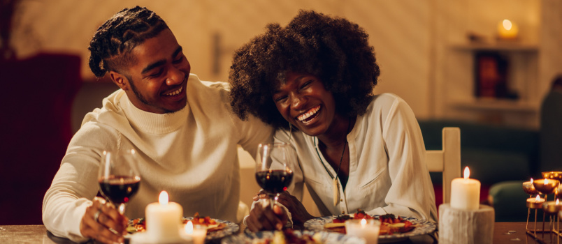 Happy couple on a date