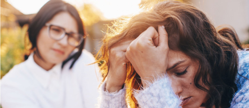 Angry depressed female