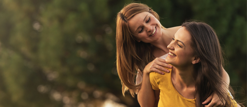 Woman having fun in park