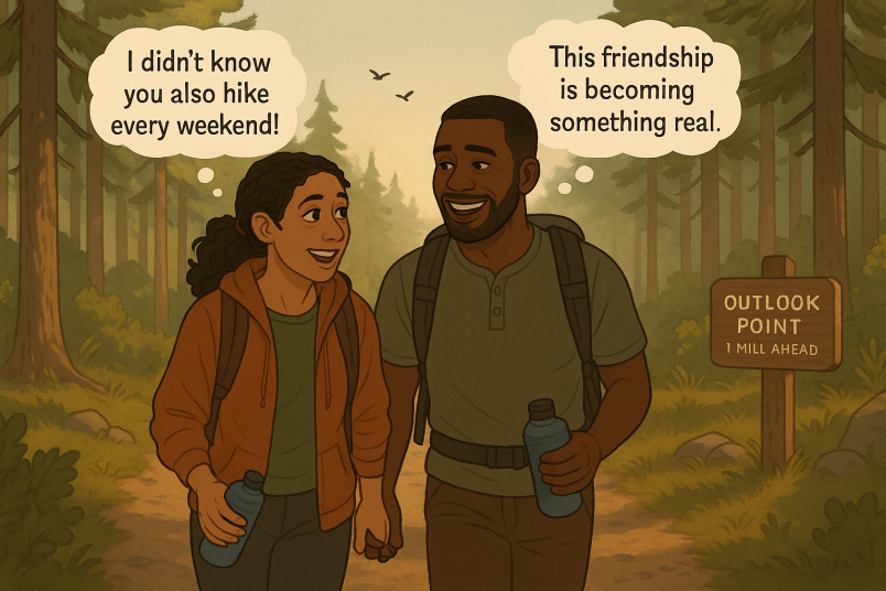 Couple going on a hike