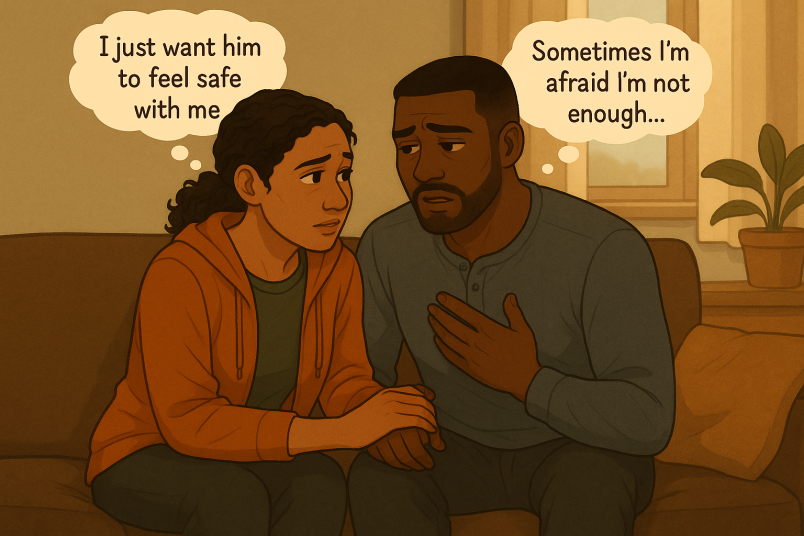 Couple having deep conversation