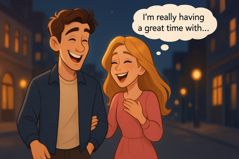 Couple having fun together