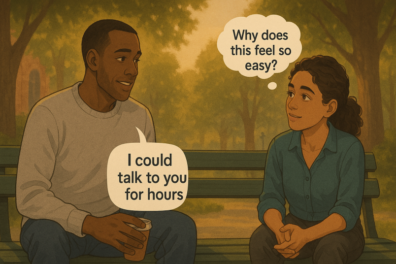 Couple having open conversation