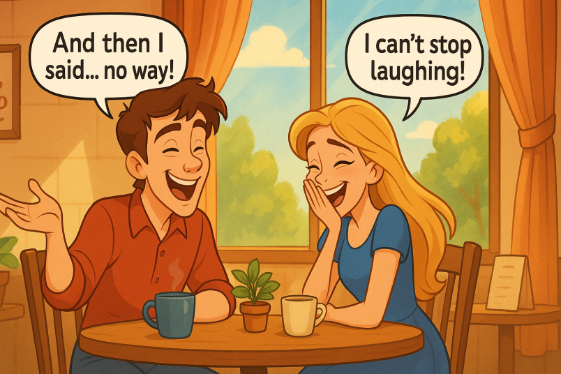 Couple laughing together