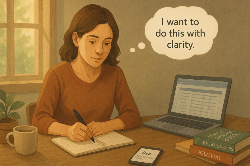 Girl creating a check list