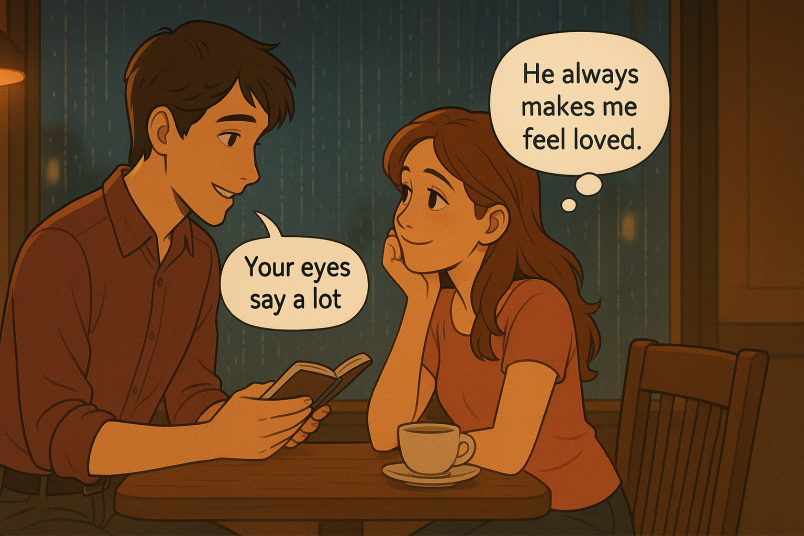 Romantic café moment