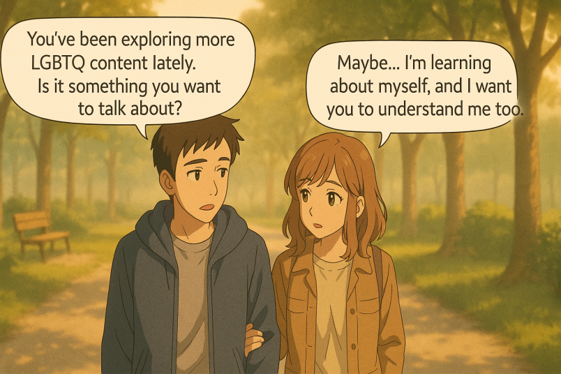 Walking through a quiet park