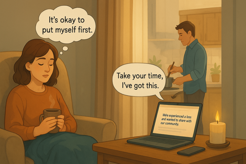 Woman doing self-care