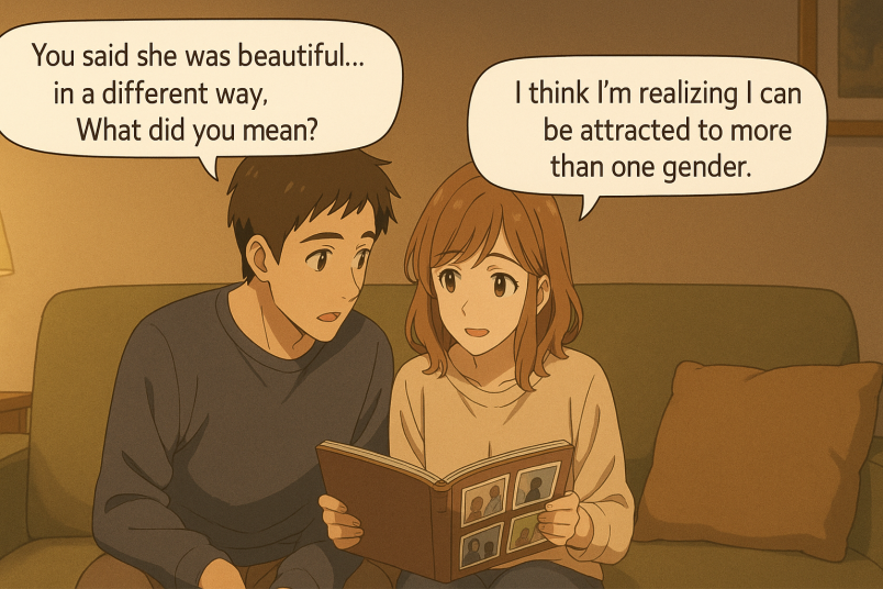 flipping through a photo album