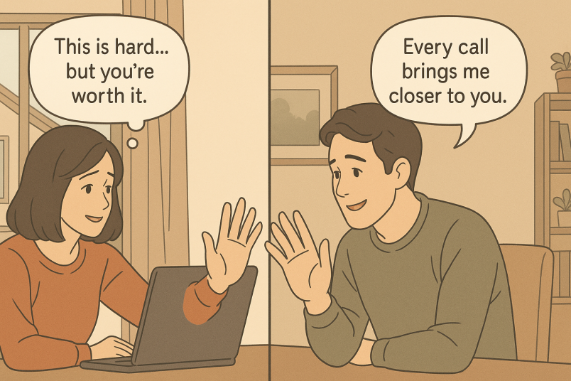 Long distance couple