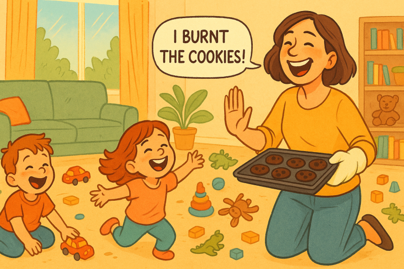 Mom embracing imperfection