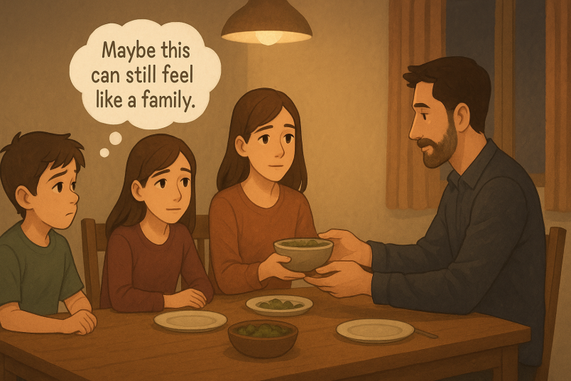 parents having dinner with children