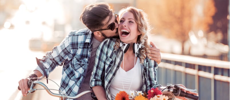 Happy couple enjoying spending time together