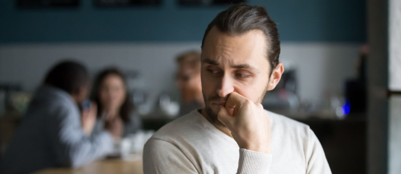 Upset man feeling offended