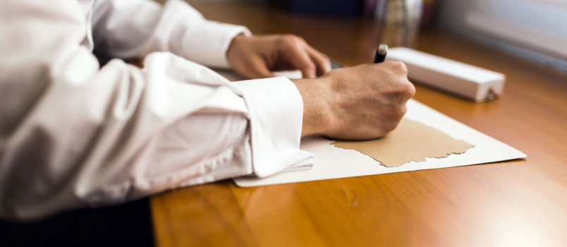 Man writing letter