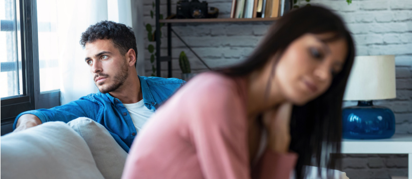 Young couple having conflicts
