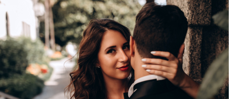 Young couple hugging each other