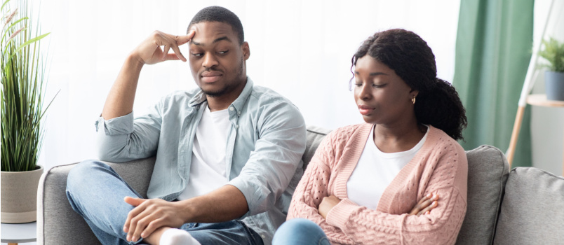Young couple having conflicts