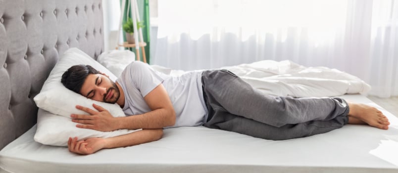 Relaxed man sleeping calmly