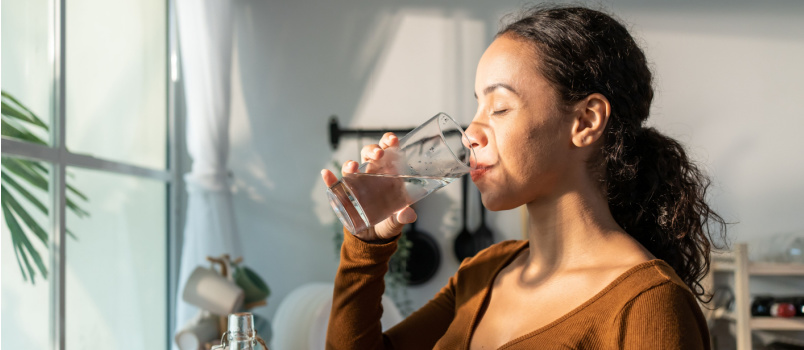 Woman drinking water
