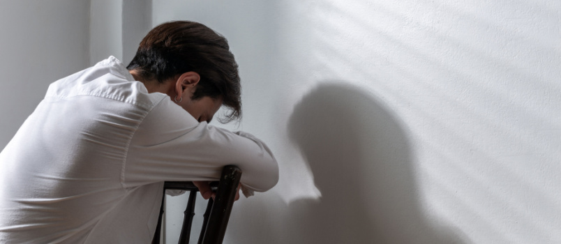 Depressed upset male