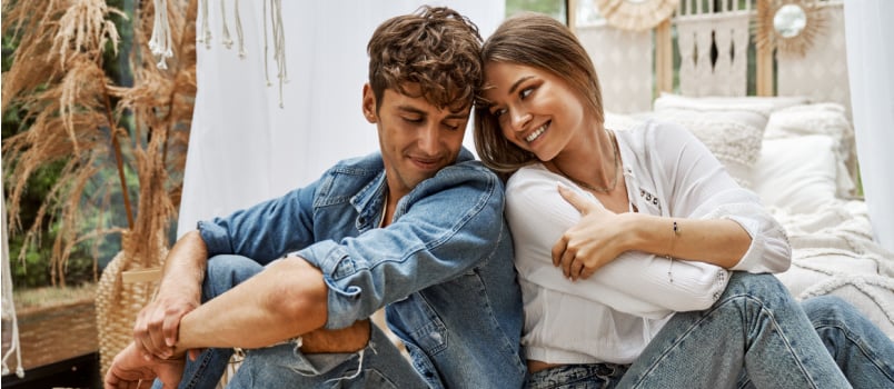 Cute couple flirting with each other