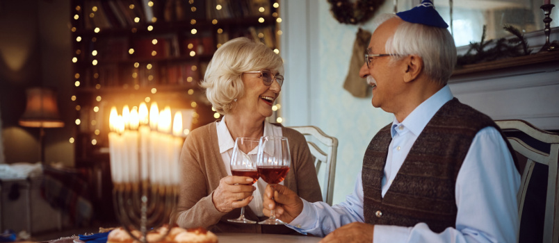 Happy couple celebrating
