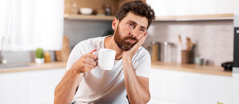 Sad bearded man