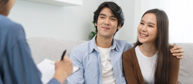 Woman having counselling session