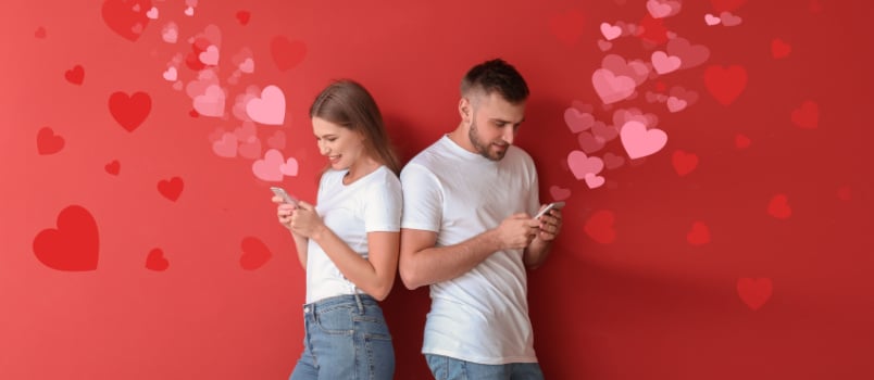 Young couple in love chatting