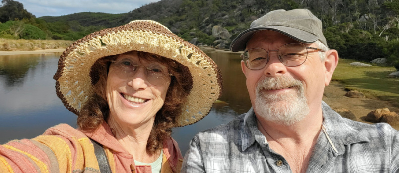 Mature couple taking selfie