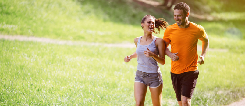 Young couple doing jogging