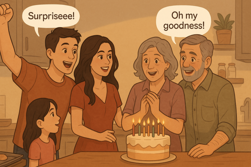 Surprise party for parents