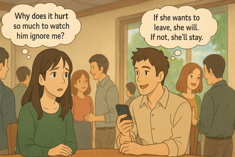 couple at mutual frinds havng