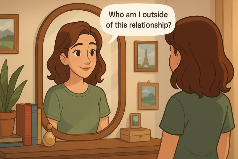 Woman after breakup self reflection