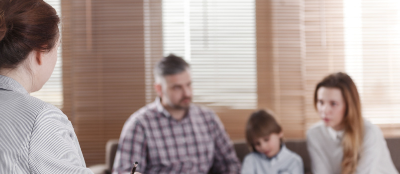 Family having psychology session