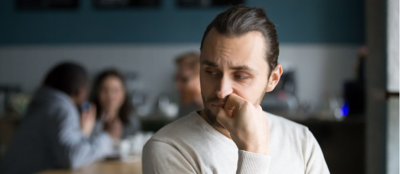 Upset man feeling offended