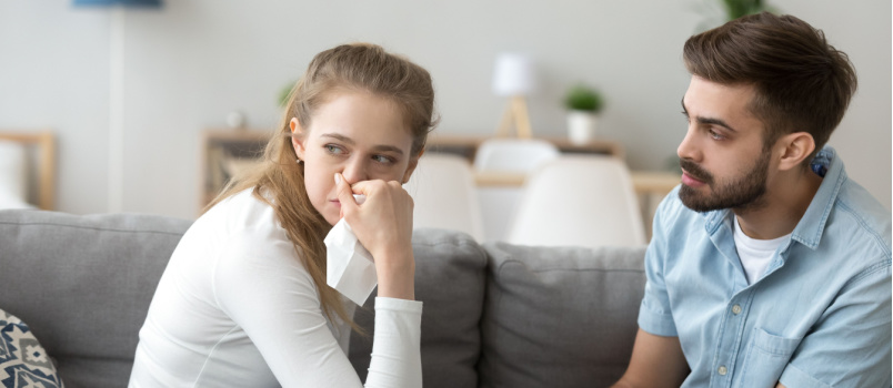 Unhappy married girl crying