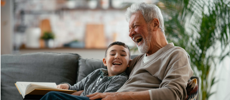Grandfather with grandparents