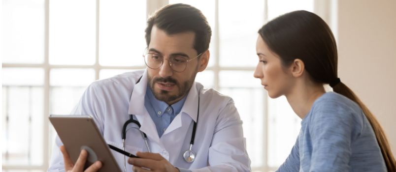 Patient having session with doctor