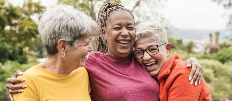 Happy senior woman having fun time
