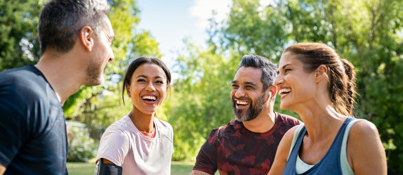 Group of friends having fun