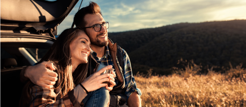 Couple on a road trip