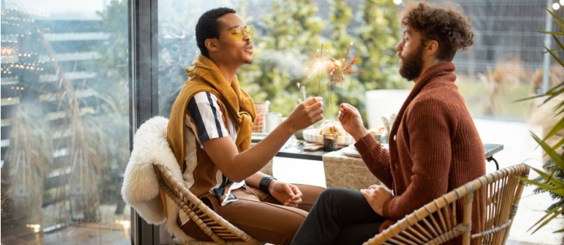 Male friends having fun