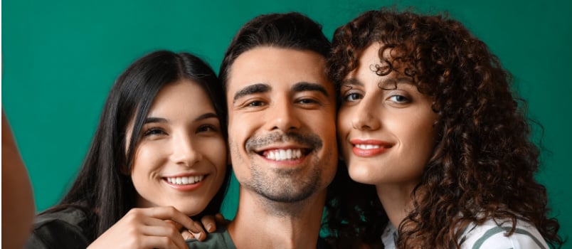 Group of friends taking selfie