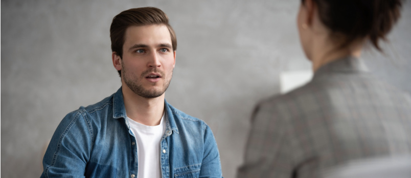 Man having counselling session