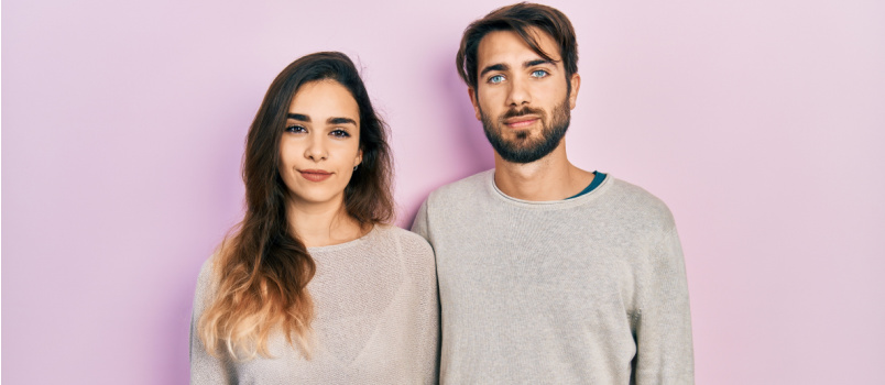 Young couple wearing casual clothes