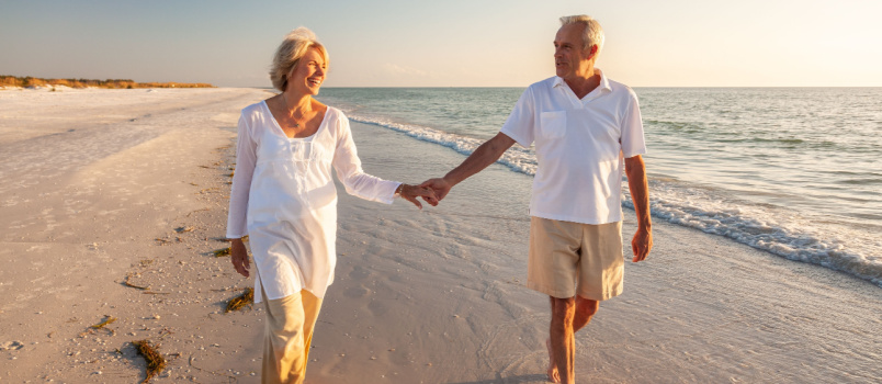 Senior old man and woman